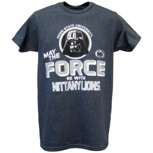 navy heather short sleeve t-shirt Penn State University Darth Vader May the Force be with Nittany Lions